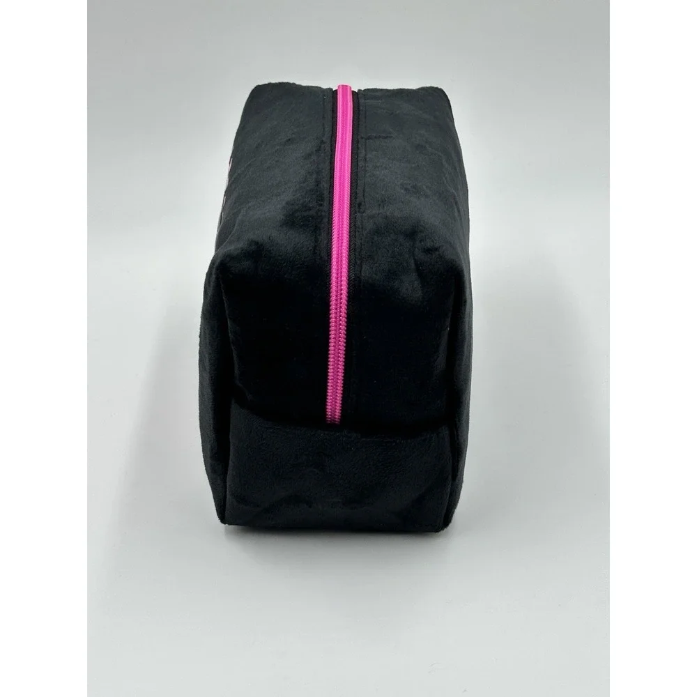Juicy Couture Dreamin' of Juicy Black Plush Cosmetic Makeup Travel Bag NWT